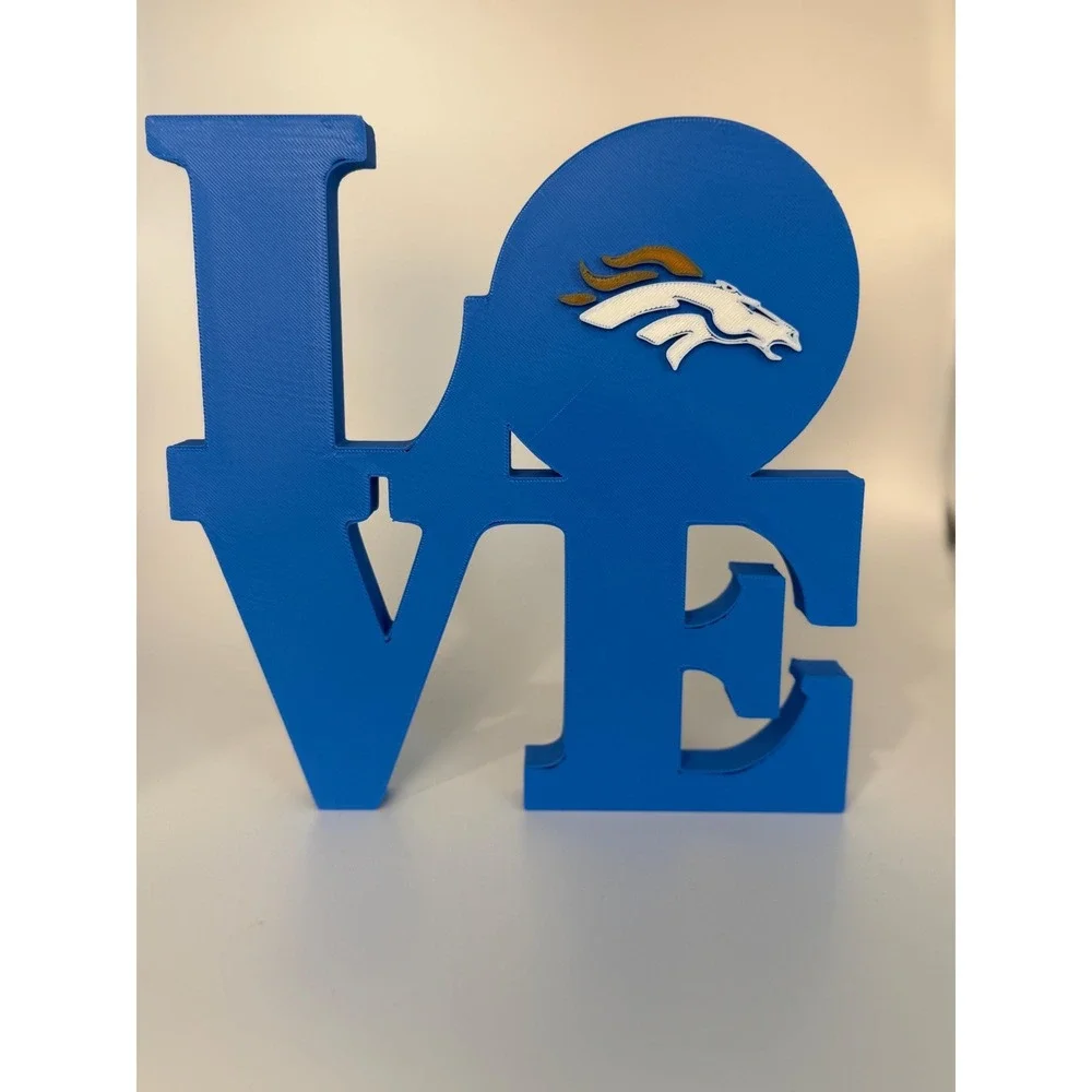 NFL Team LOVE Sign 3D Printed Football‎ Fan Decor  Custom Team Colors